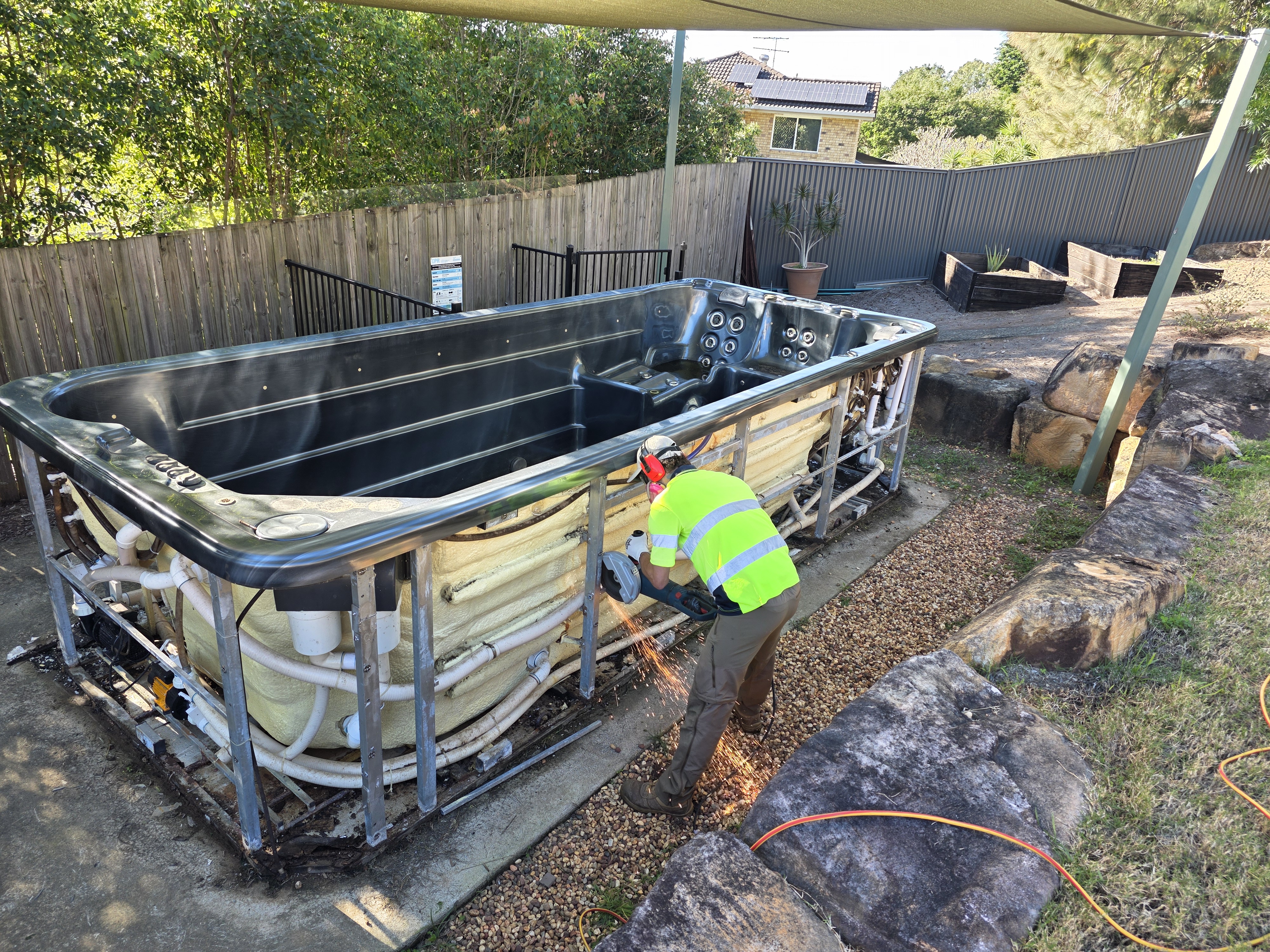 Spa removals by Sacha team member od Dump Runners Rubbish Removal Brisbane